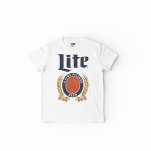 Kids' White Graphic Tee with Logo Design